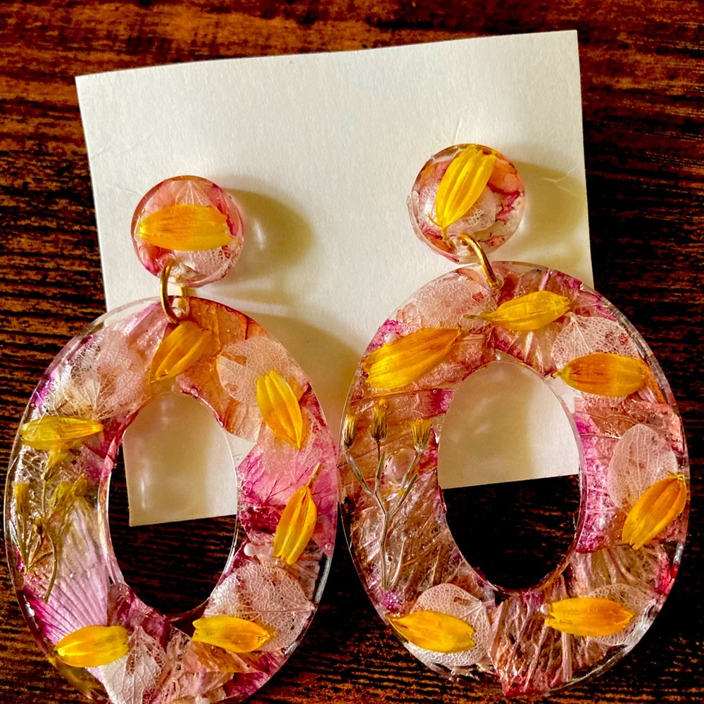 Handmade resin earrings